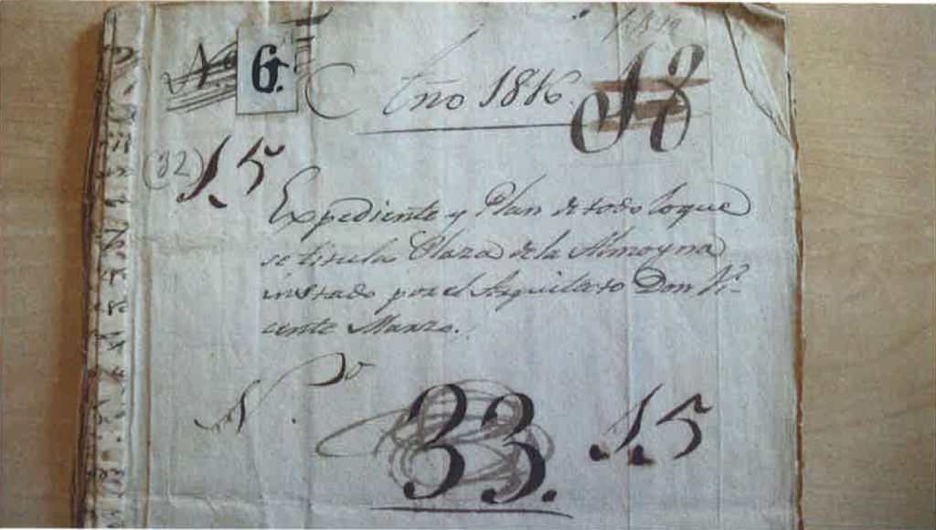 Archivo Municipal de Valencia. Expediente del plan de la plaza de la Almoina. 1816. Foto Francisco Taberner